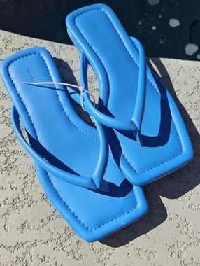 Anthropologie Cushioned Square Toe Sandals